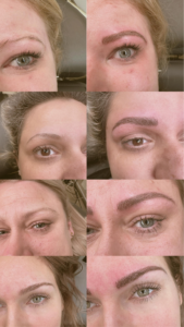 Collage von Augenbrauen (Microblading)